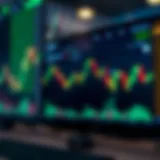 Forex trading indicators on a digital screen