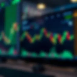 Forex trading indicators on a digital screen