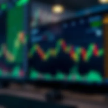 Forex trading indicators on a digital screen