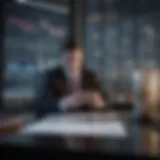 Corporate banker analyzing financial data