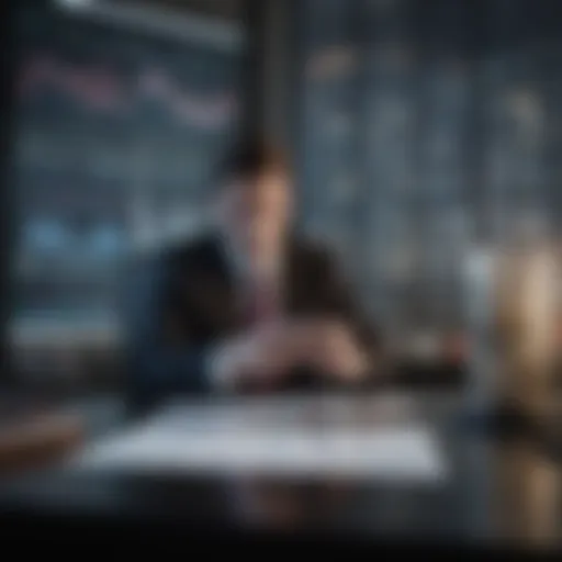 Corporate banker analyzing financial data