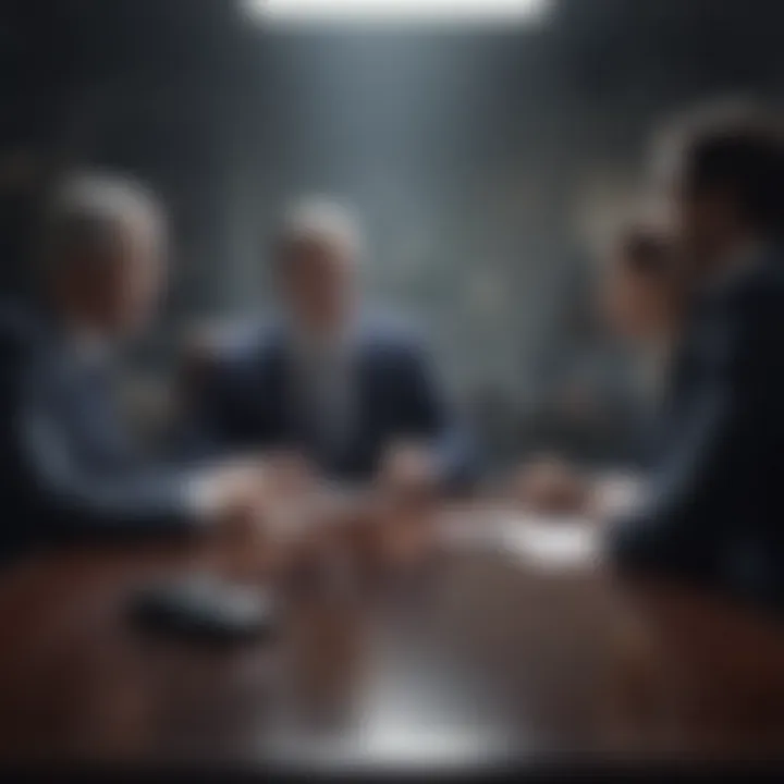 Strategic meeting in a corporate banking environment