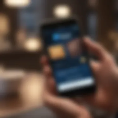 Consumer using PayPal on a smartphone