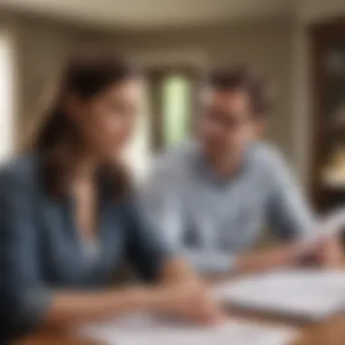 A couple reviewing documents related to financial incentives for home buying