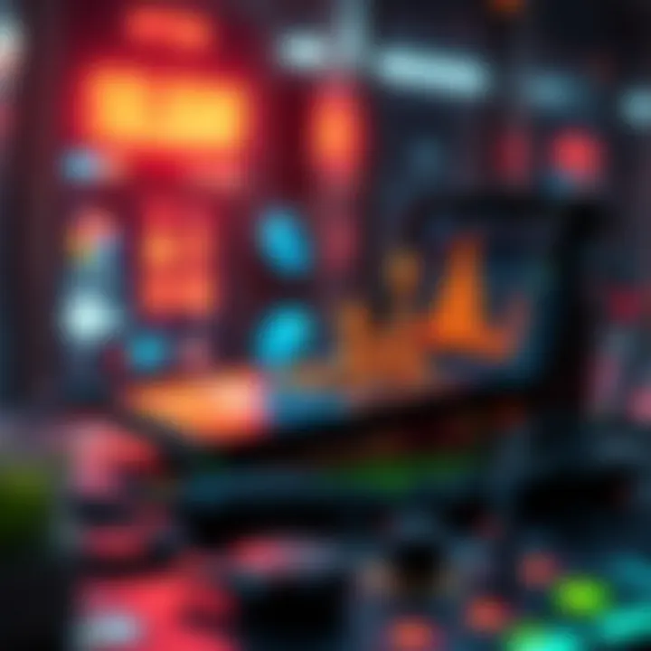 A futuristic concept of digital investment