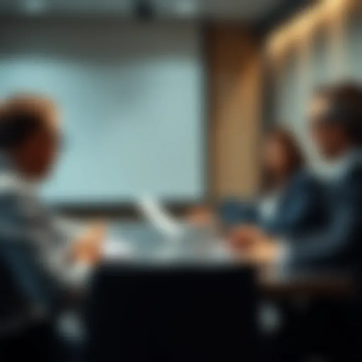 Strategic Discussion Among Directors Board meeting with directors discussing strategy