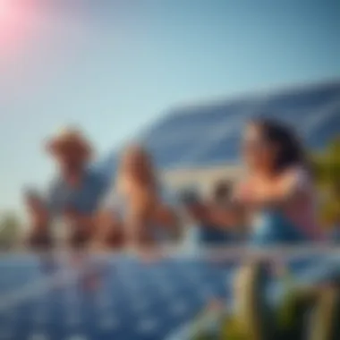 Family Enjoying Solar-Powered Lifestyle A family enjoying outdoor activities powered by solar energy