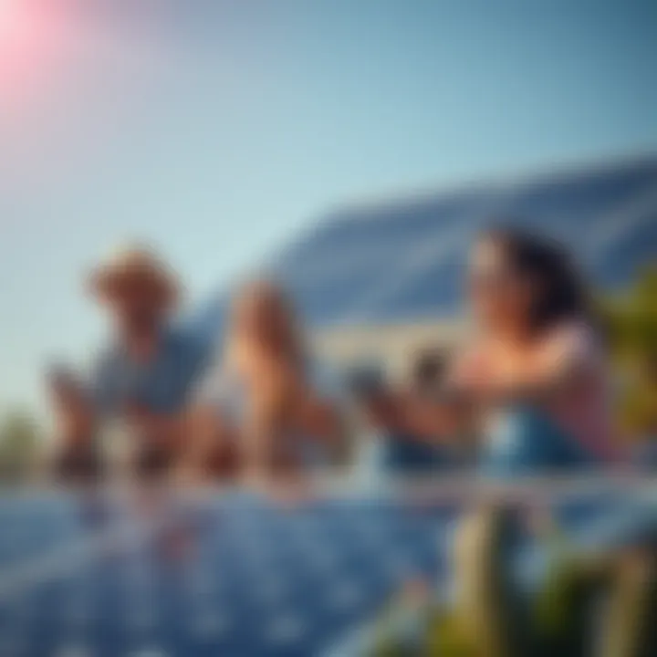 Family Enjoying Solar-Powered Lifestyle A family enjoying outdoor activities powered by solar energy