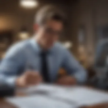 Investor Reviewing Insider Trading Reports Investor reviewing insider trading reports