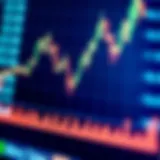 A close-up view of a financial chart displaying interest rates trends