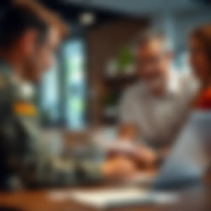 A military family engaging with a financial advisor at Navy Federal Credit Union