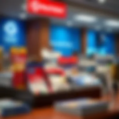 A diverse array of financial products available at Navy Federal Credit Union displayed on a table