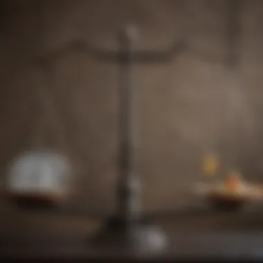 A balancing scale depicting advantages and disadvantages