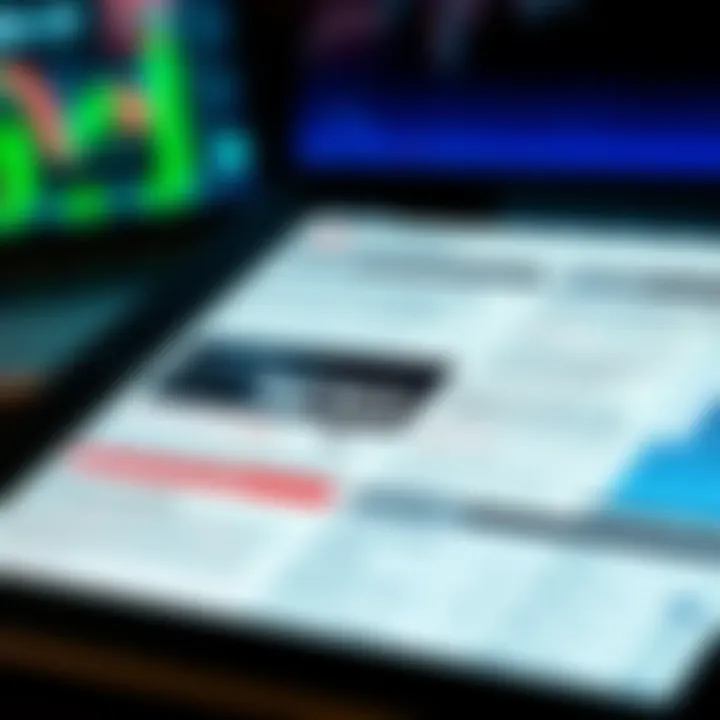 Digital Financial Insights A close-up of financial news articles displayed on a digital tablet, highlighting investment strategies.