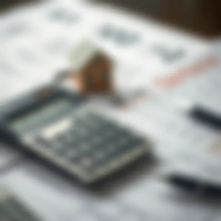Calculator and tax-related items symbolizing financial planning