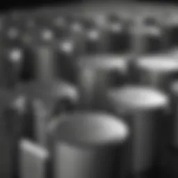 A close-up view of Tesla's lithium battery cells