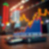 Graph showing growth trends in the stock market