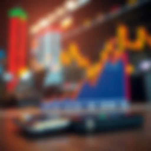 Graph showing growth trends in the stock market