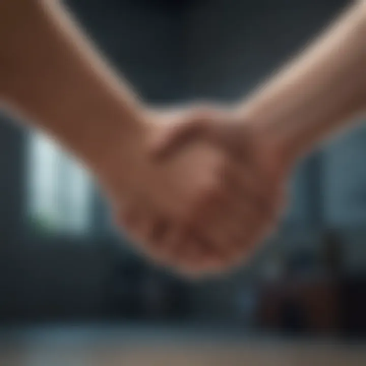 Concept of verbal agreements illustrated with a handshake