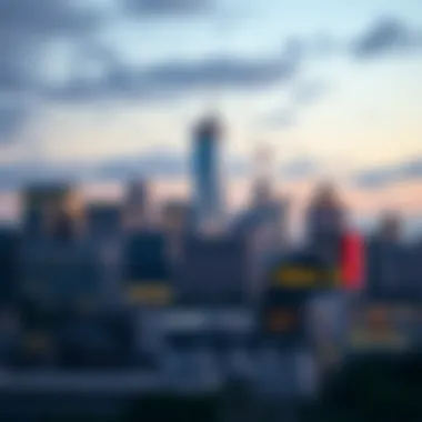 Corporate skyline representing America's leading companies