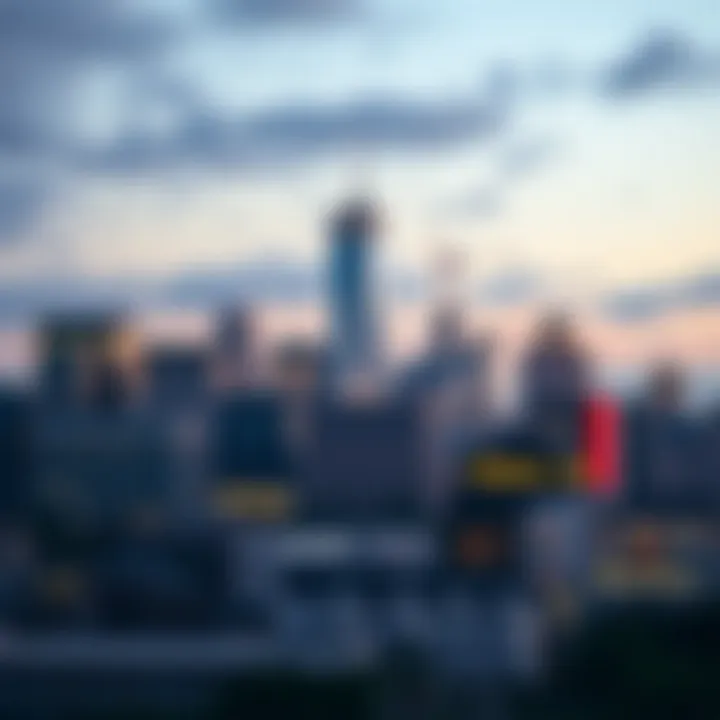 Corporate skyline representing America's leading companies