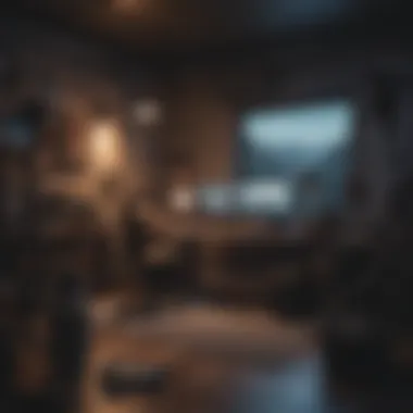 Creator's Inspiring Video Production Setup A dynamic workspace showcasing a creator's setup for video production