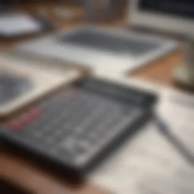 Calculator and financial documents on a table