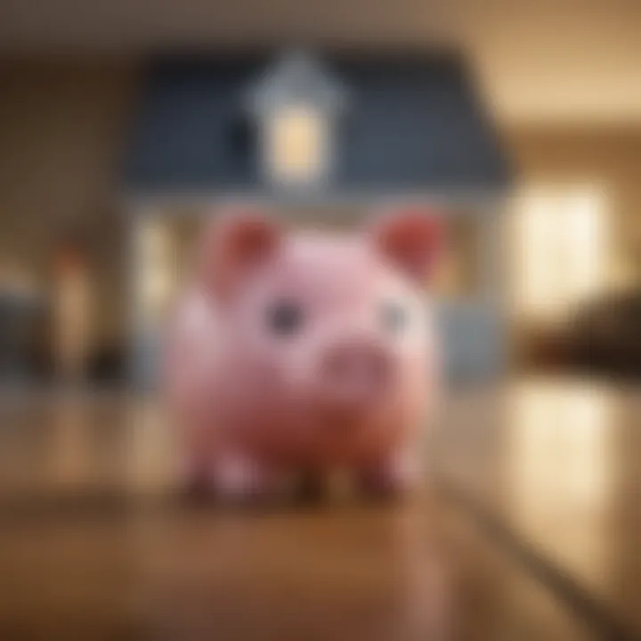 Piggy bank symbolizing savings for a house