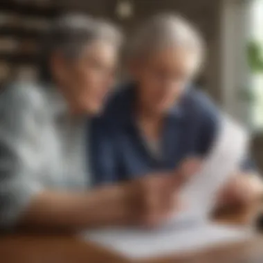 Elderly individual reviewing insurance documents