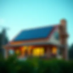 Conceptual illustration of solar energy systems installation on a house