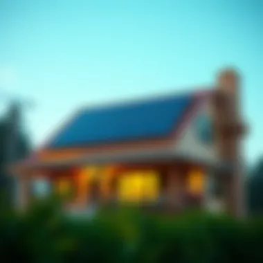 Conceptual illustration of solar energy systems installation on a house