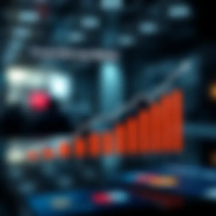 Graph showing changes in interest rates for credit cards