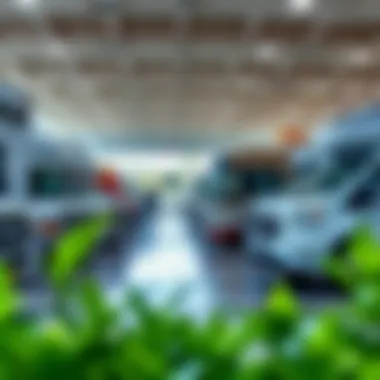 An RV dealership showcasing various models, illustrating the variety of choices available.