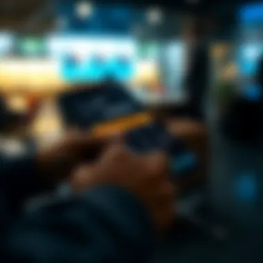 Mobile banking interface on a device