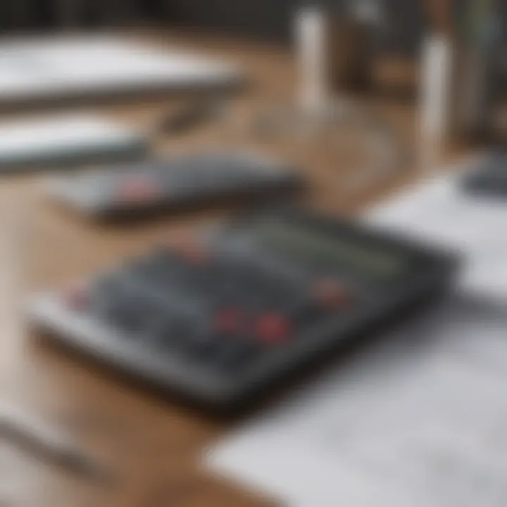 Calculator and financial documents on a table