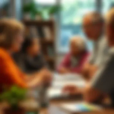 Community group discussing financial support