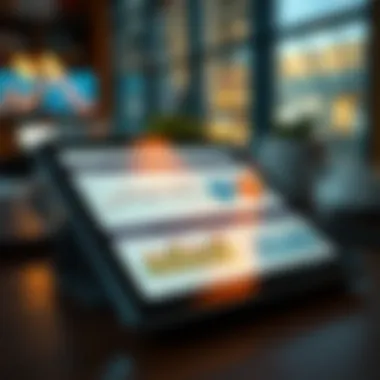 Financial management tools displayed on a digital device