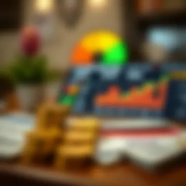 Visual representation of credit scores and small transactions