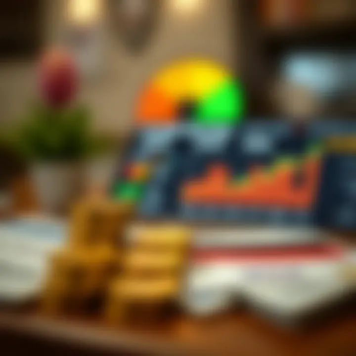 Visual representation of credit scores and small transactions