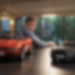 A young driver contemplating insurance options