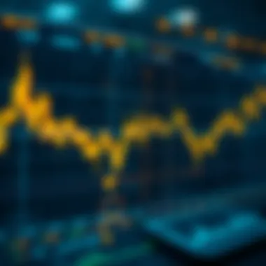 Stock market graphs with gold trend analysis