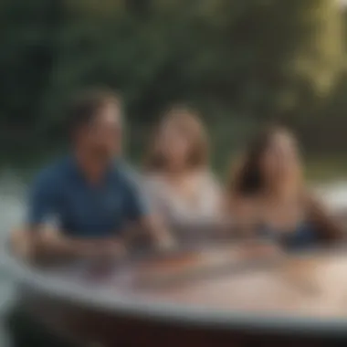 A satisfied couple on their newly purchased used boat