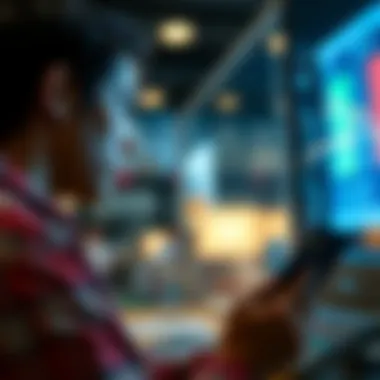 Conceptual image of a person evaluating credit card offers