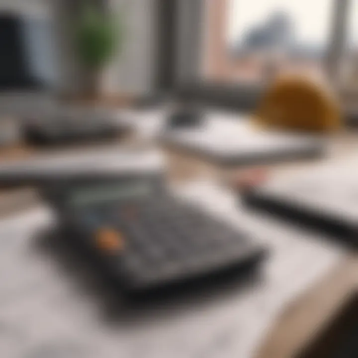 Calculator and financial documents on a desk