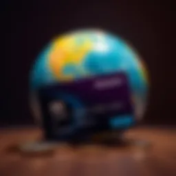 Credit card with a globe background symbolizing international transfers