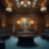 An elegant courtroom symbolizing legal proceedings