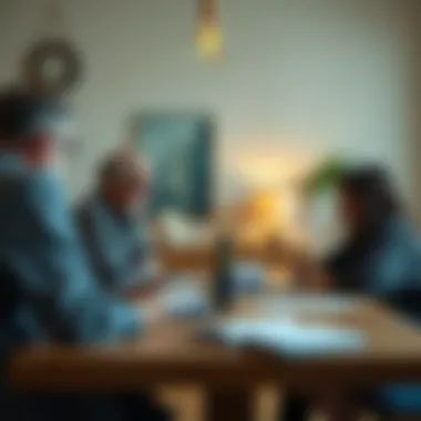 A family discussing estate planning around a table
