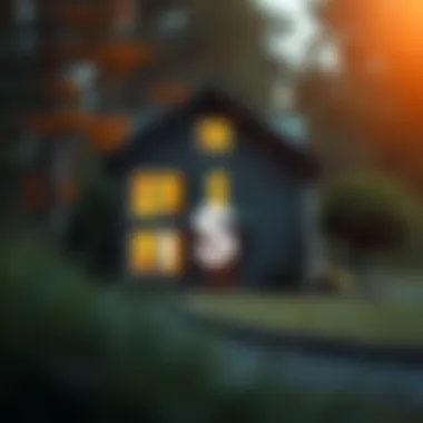 Conceptual illustration of a home with a deposit symbol