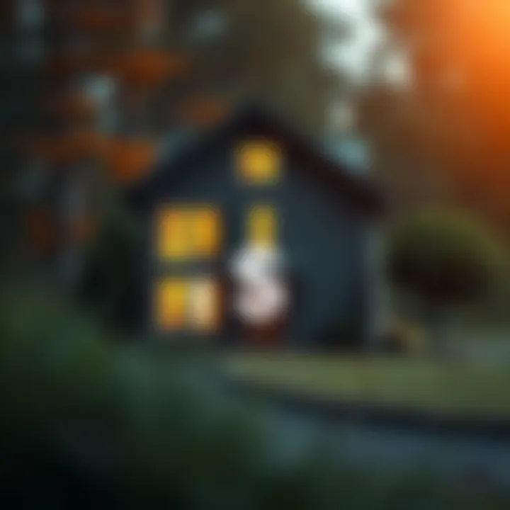 Conceptual illustration of a home with a deposit symbol