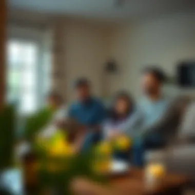 A happy family enjoying their rented home